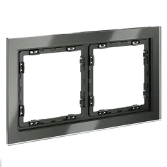 Рамка стеклянная на 2 поста Voltum S70 Титан VLS110206