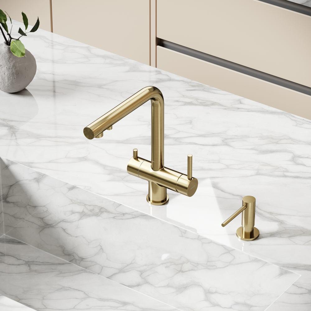 Смеситель для кухни Sancos Foster с краном для фильтра, брашированное золото, SC4014BG, арт. SC4014BG