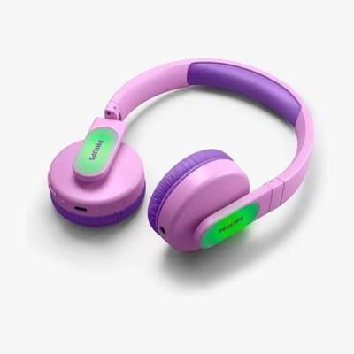 Детские беспроводные Bluetooth-наушники PHILIPS K4206 со световыми эффектами розовые (Из Финляндии)
