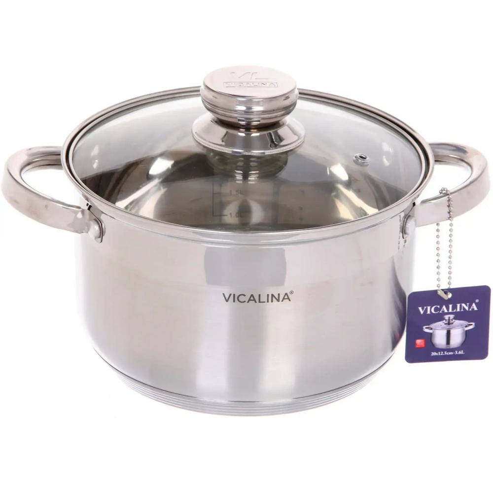 Кастрюля из нержавеющей стали VICALINA 3,6л, индукция, VL-7013