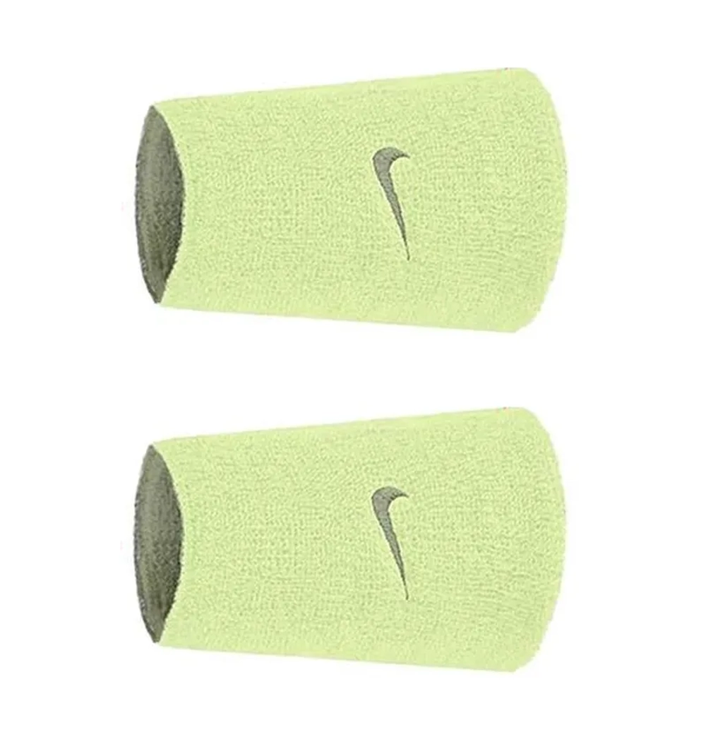 Напульсник теннисный Nike Swoosh Double Wide Reversible 2P - lime/olive