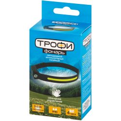 Фонарь налобный светодиодный Трофи GA-104 Кибер-1 аккумуляторный 5 Вт COB + 3 Вт LED сенсорное управление | Налобные фонари