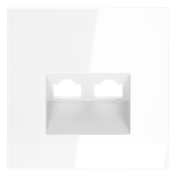 Накладка для розетки компьютерной двойной RJ45+RJ45 кат.6, S70 (белый глянцевый)