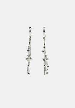 STRADIVARIUS Длинные серьги-кольца из бисера, серый