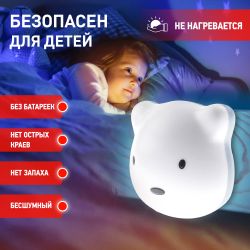 Ночник - светильник светодиодный ЭРА NLED-465-1W-W настенный аккумуляторный белый | Ночники