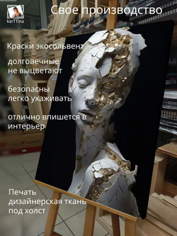 Картина karTTina "Обрушение Света", сюрреализм, белая, желтая, без рамы