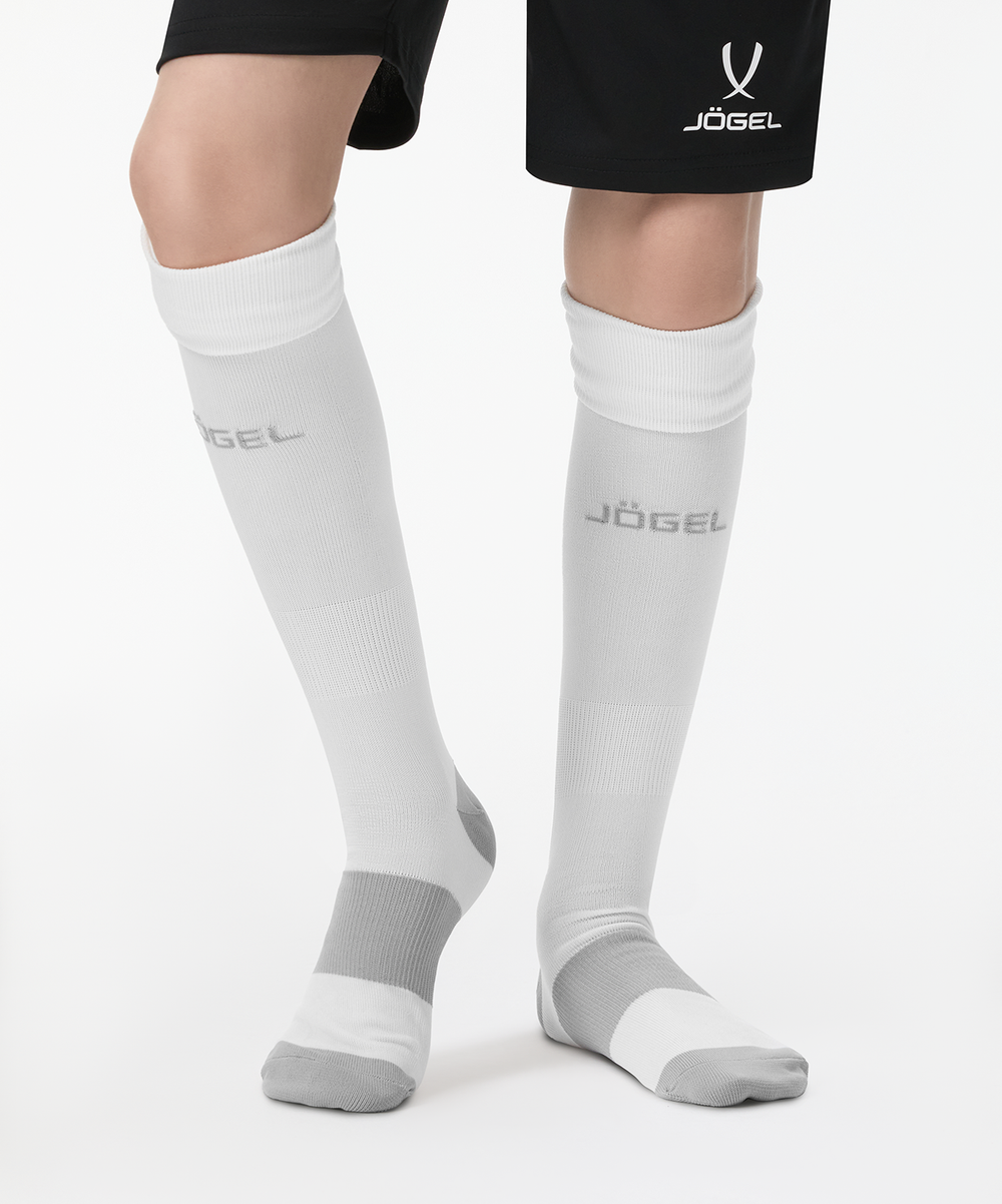 Гетры футбольные JÖGEL CAMP BASIC SOCKS 00, белый/серый/серый