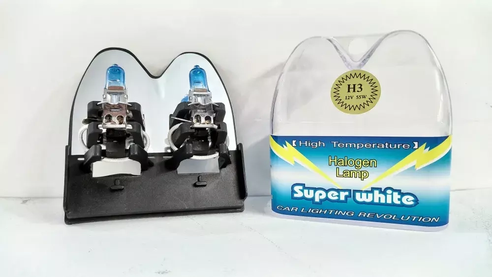 H3 (55W) / Галогенная лампа H3 55W ФИНСКИЕ Super White 12V (2 шт. / комплект)