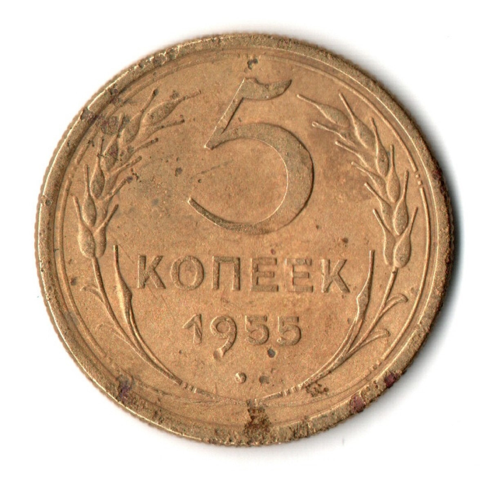 5 копеек 1955 год СССР VF-