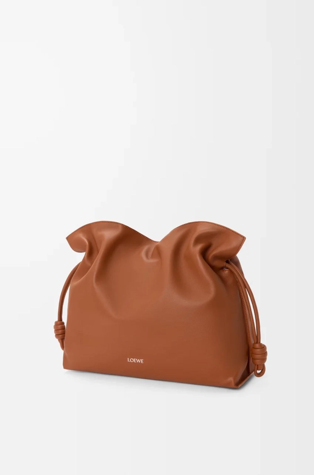 Loewe Большая сумка-клатч Flamenco из телячьей кожи наппа, коричневый