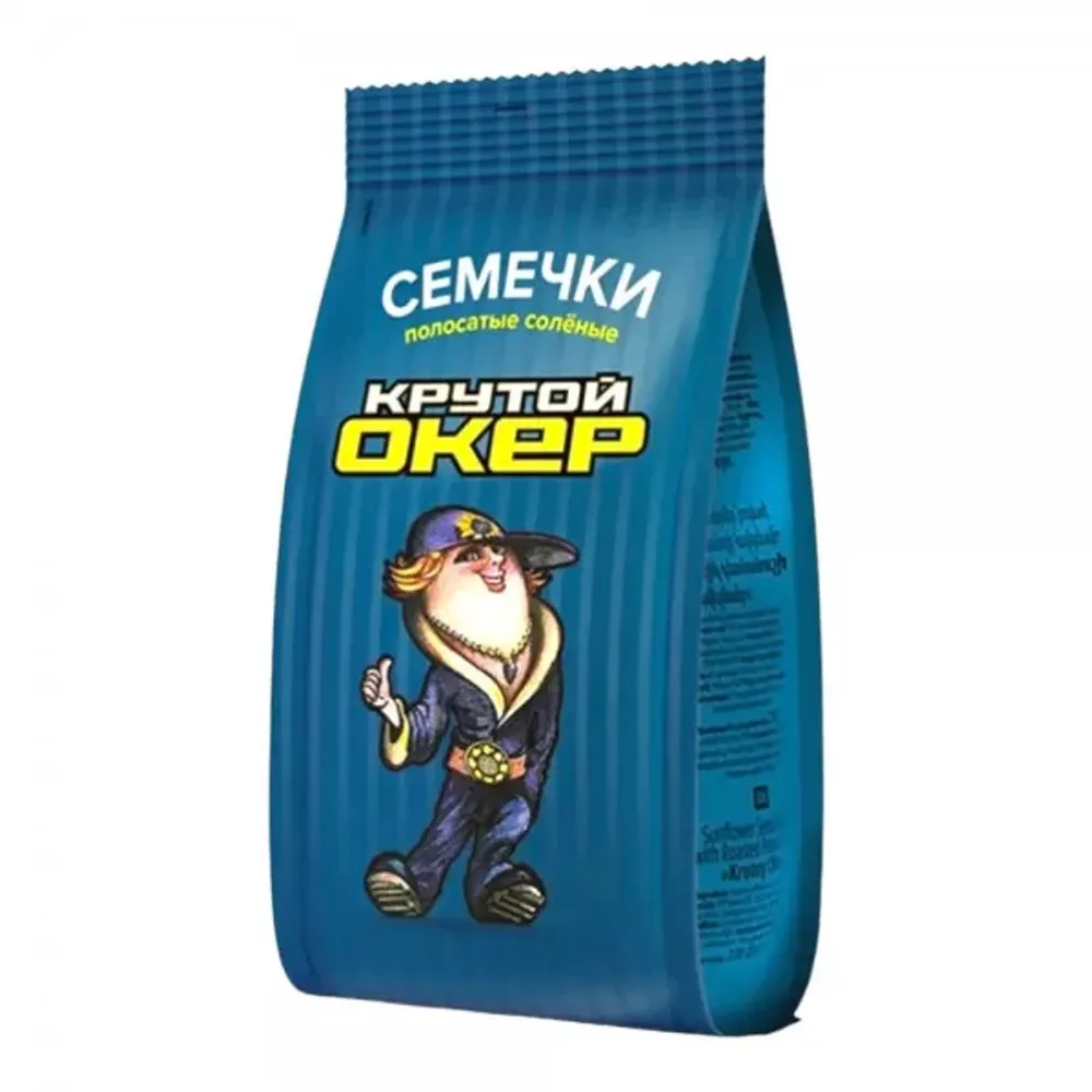 Семечки Крутой Окер полосатые жареные с солью 240г, шт