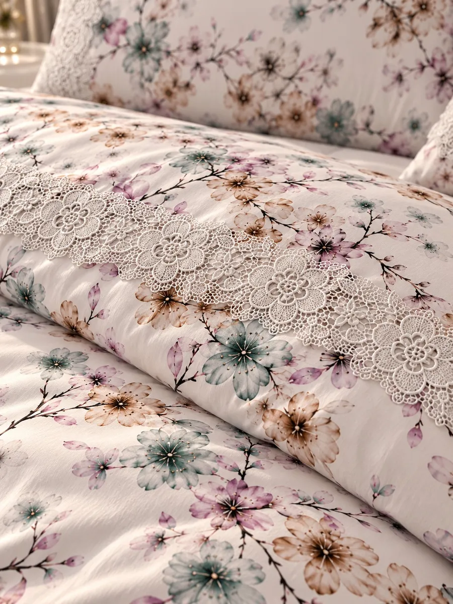 Gelin Home КПБ 6 пр. ZENAN зелёный цвет пододеяльник 200*220, простынь 240*260, наволочки 50*70 2шт, декоративные наволочки 50*70 2шт GLNN545 — фото 14