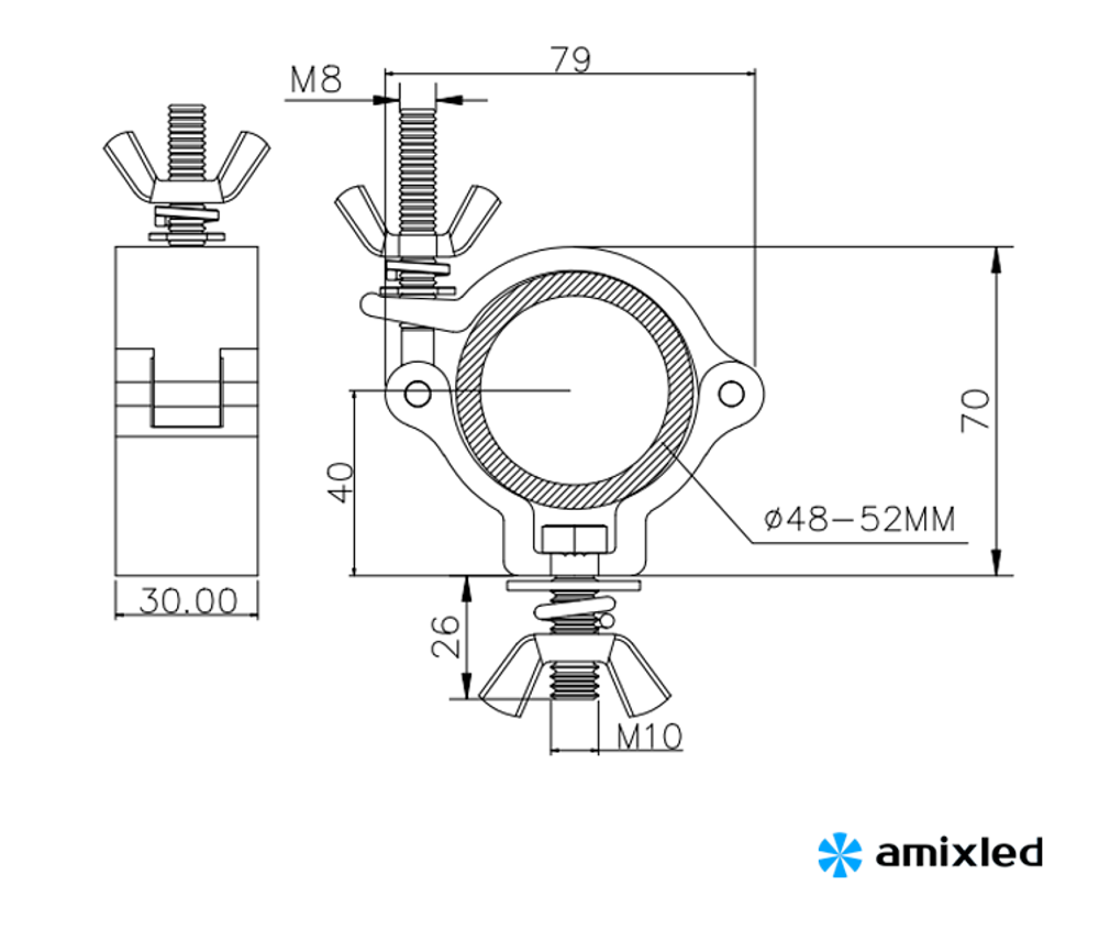 Клэмп сценический Amixled 48-52 ММ 100 KG