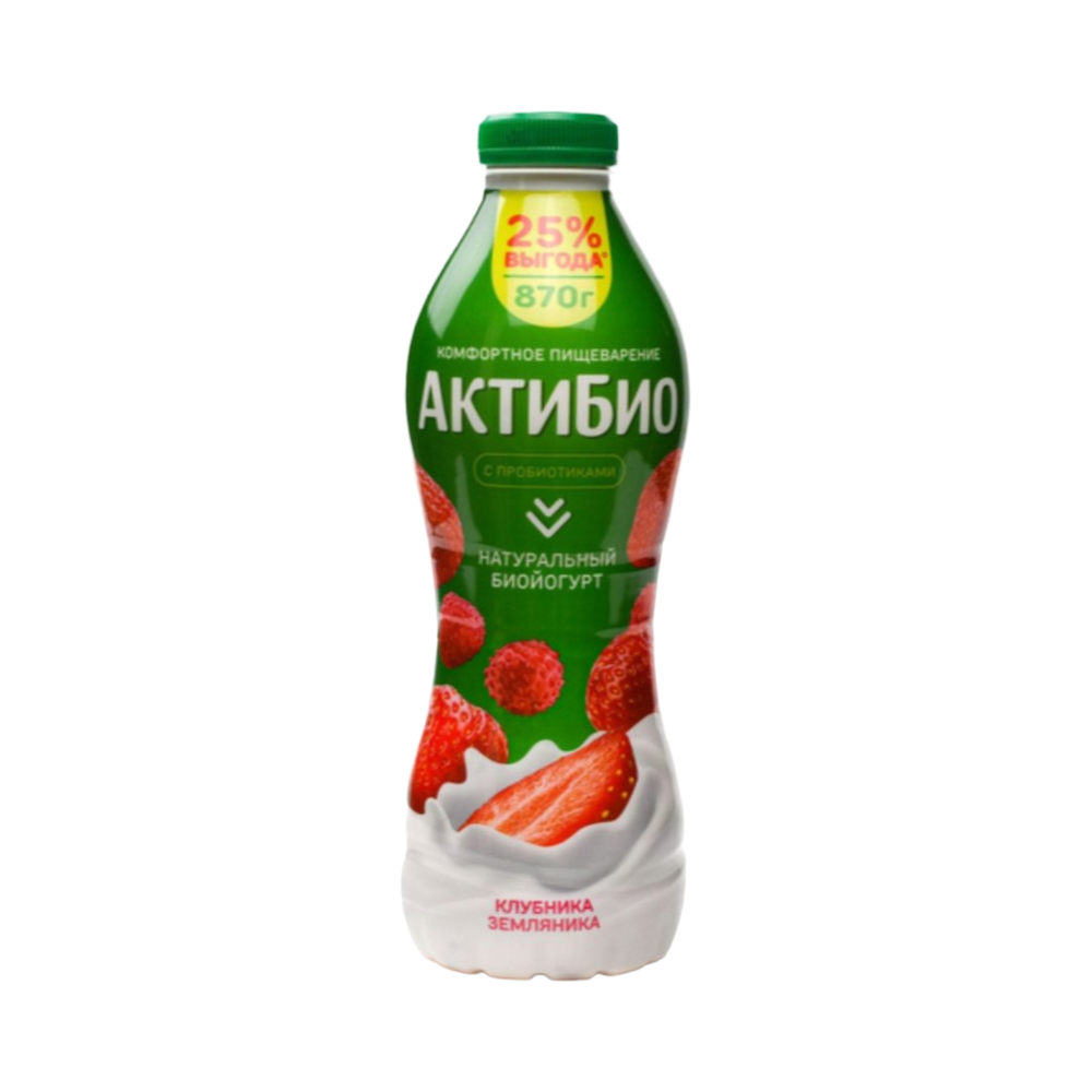 Йогурт Актибио питьев 870г Клубника земляника