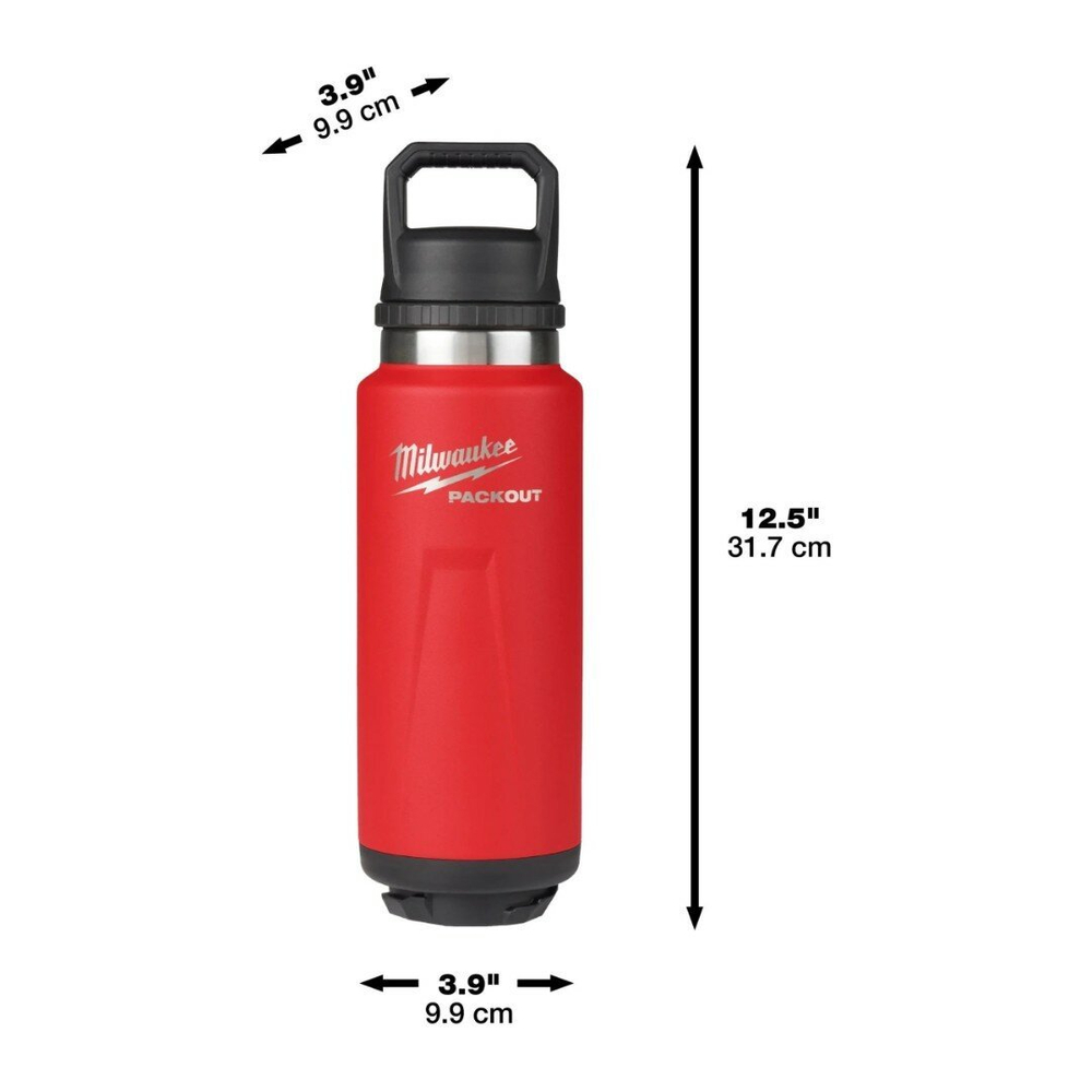 Термос Milwaukee Packout Chug Lid, нержавеющая сталь, красный/черный, 1065 мл
