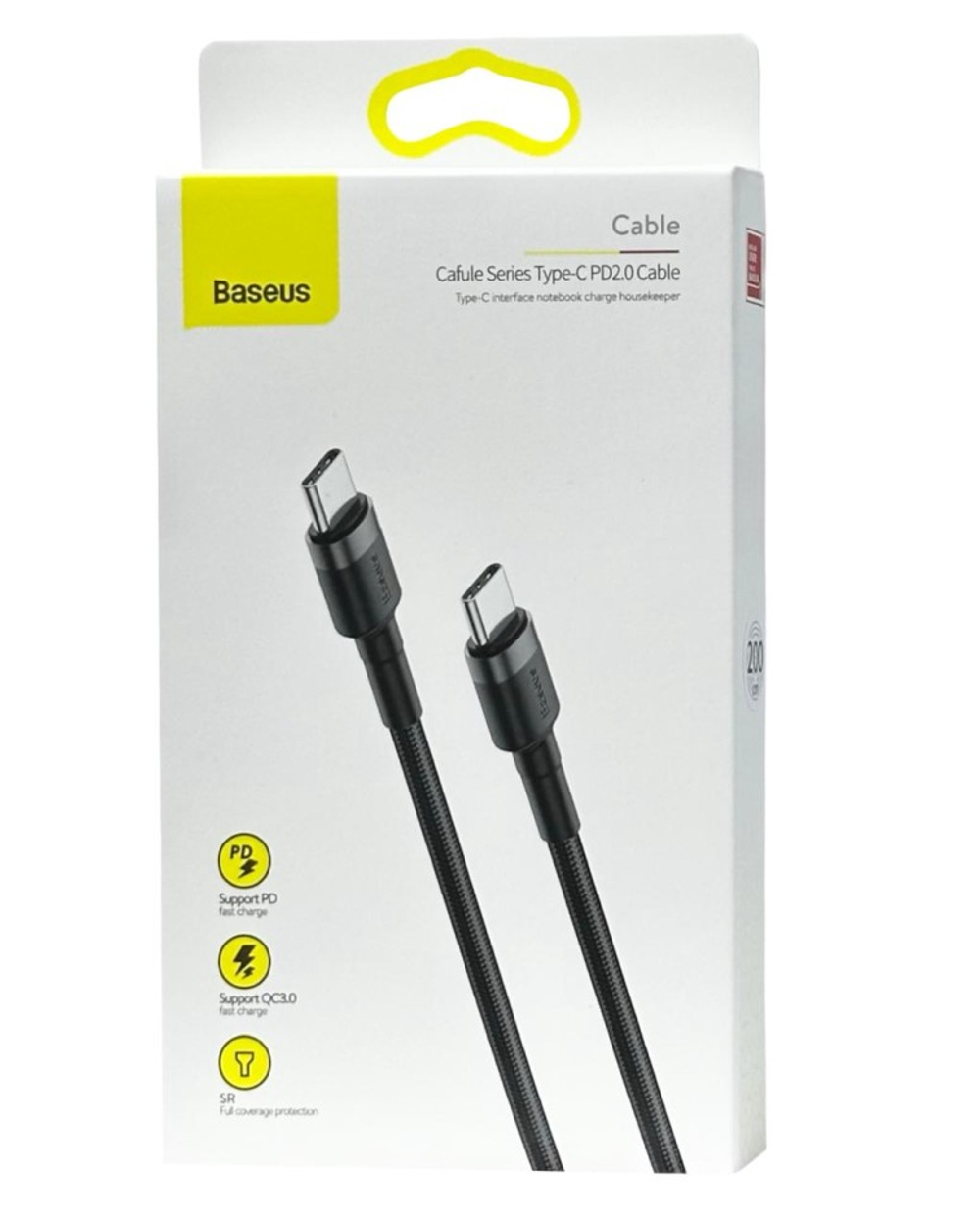 Кабель-переходник Baseus Cafule series Type-C на Type-C PD2.0 2м (CATKLF-HG1) серо-черный