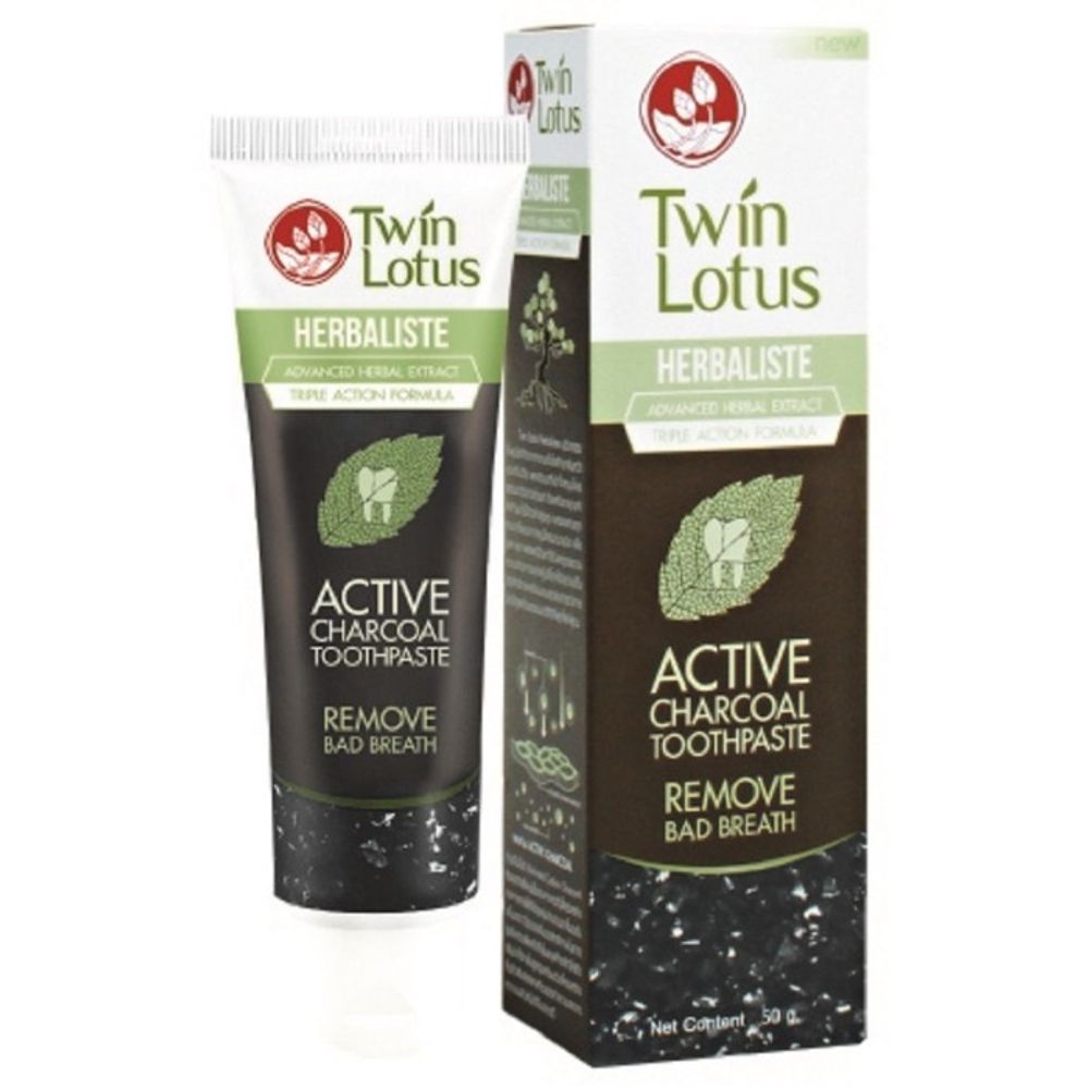Зубная паста Twin Lotus Active Charcoal c углем 50 гр