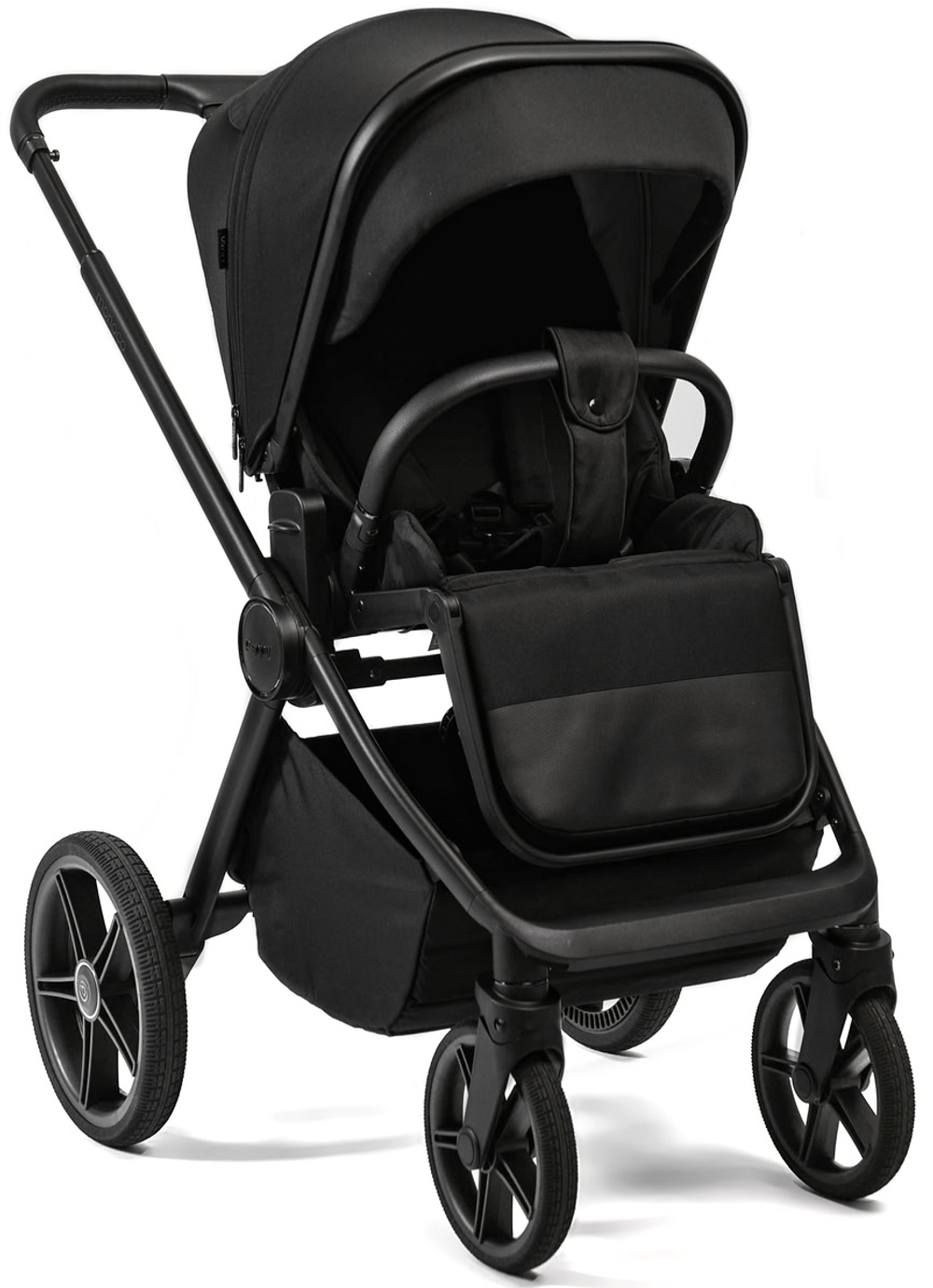 Детская коляска Peppy Monaco 3 в 1 с автокреслом Verona Black Black (черный), рама черная матовая