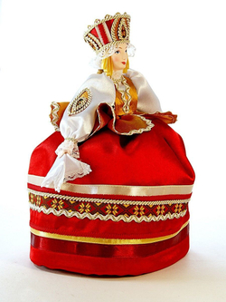 Кукла коллекционная на чайник в русском костюме