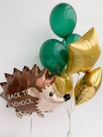 Воздушные шары с фольгированным ёжиком и надписью «Back to School» на 1 сентября