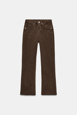 ДЖИНСЫ TRF CROPPED FLARE С ВЫСОКОЙ ПОСАДКОЙ И ПРИНТОМ В ГОРОШЕК — ZARA