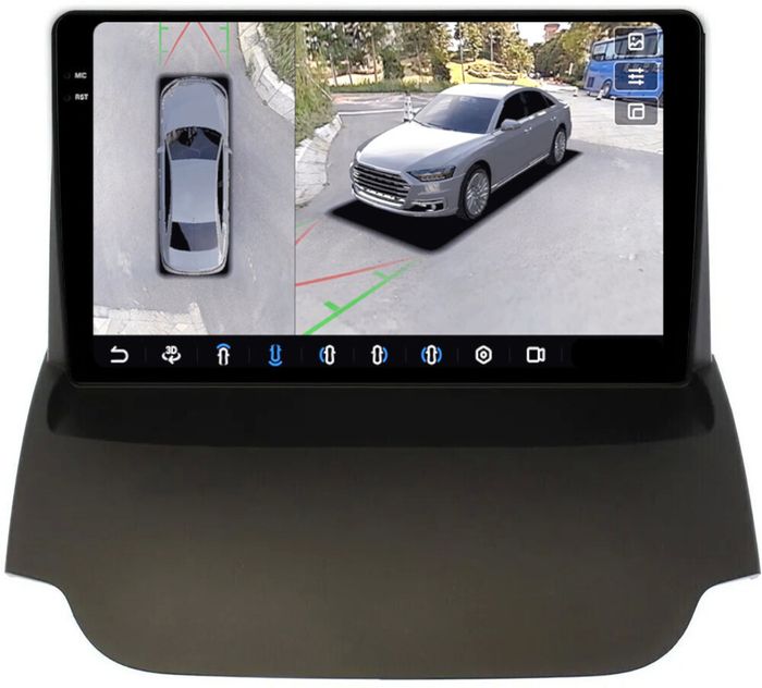 Магнитола для Ford EcoSport 2014-2017 - FarCar BX232M-360 монитор 9.5" 2K QLED на Android 13, Быстрая, CarPlay, 4G SIM-слот, 4 камеры в комплекте