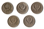 Набор монет 20 копеек - 1953 1954 1955 1956 1957 годы - 5 штук
