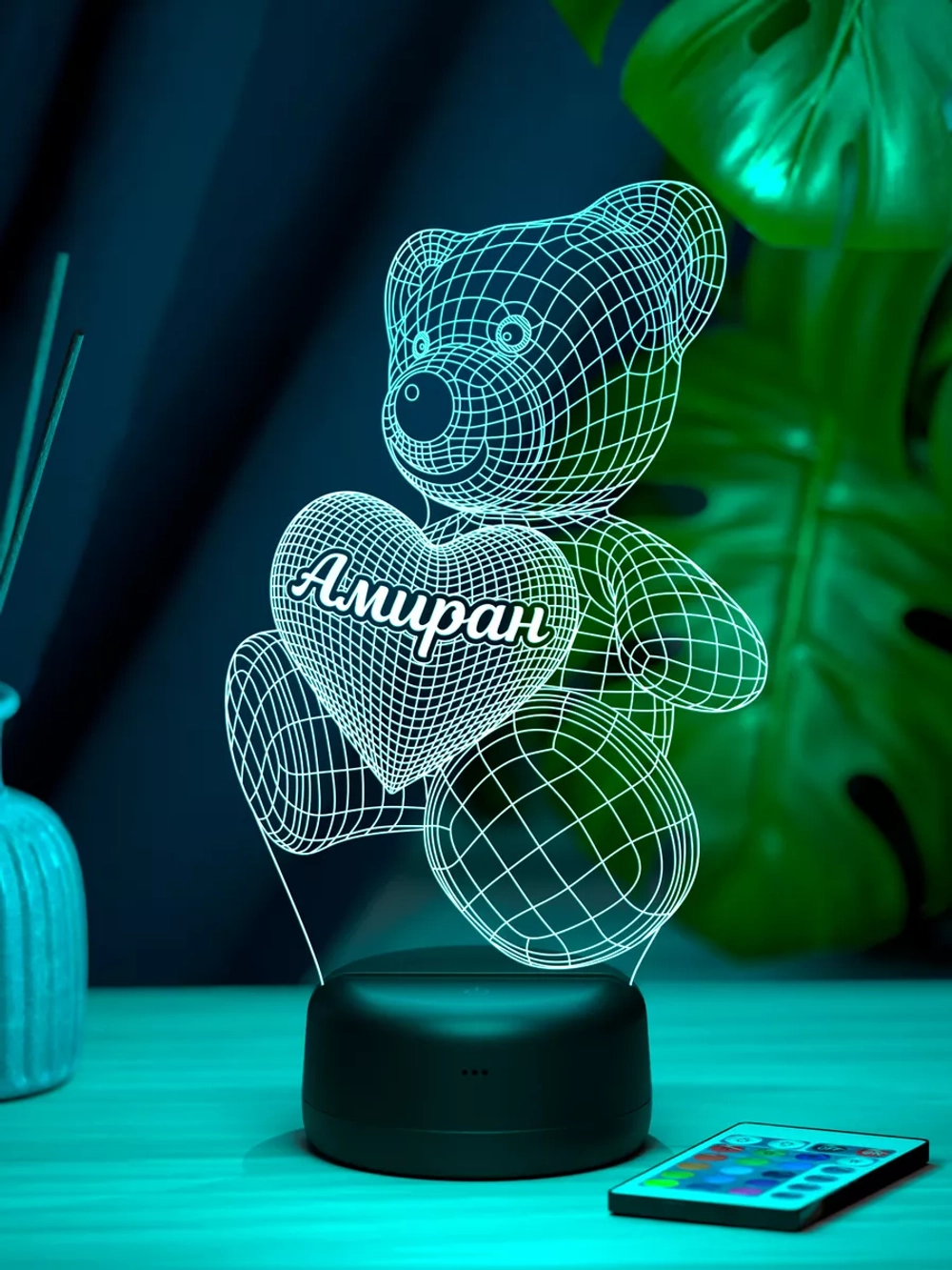 Ночник "Мишка с именем Амиран" - подарок девушке