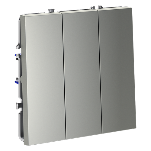 Выключатель встраиваемый трехклавишный 10А, (сталь) Voltum S70 VLS030105