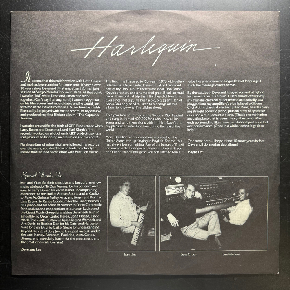 Dave Grusin / Lee Ritenour ‎– Harlequin (Скандинавия 1985г.)