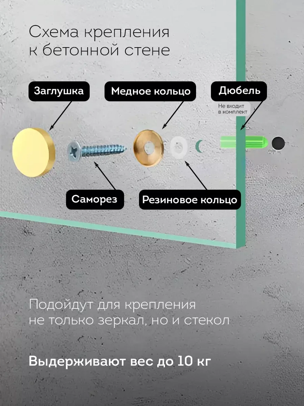 Декоративные держатели для зеркала табличек бронза глянец