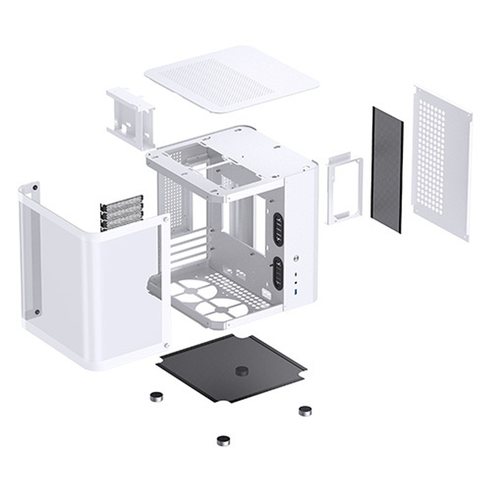 Корпус JONSBO TK-1, mini-ITX, micro-ATX, ATX, белый (без БП)