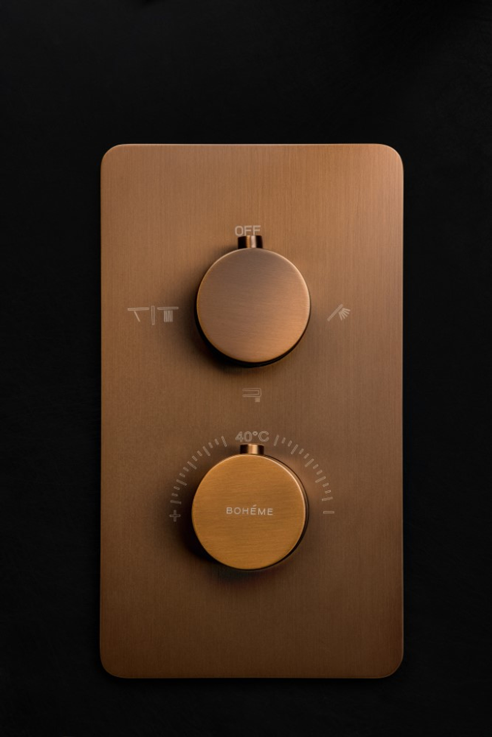 Смеситель встроенный с термостатом 3-х проходной CELL BRUSHED BRONZE