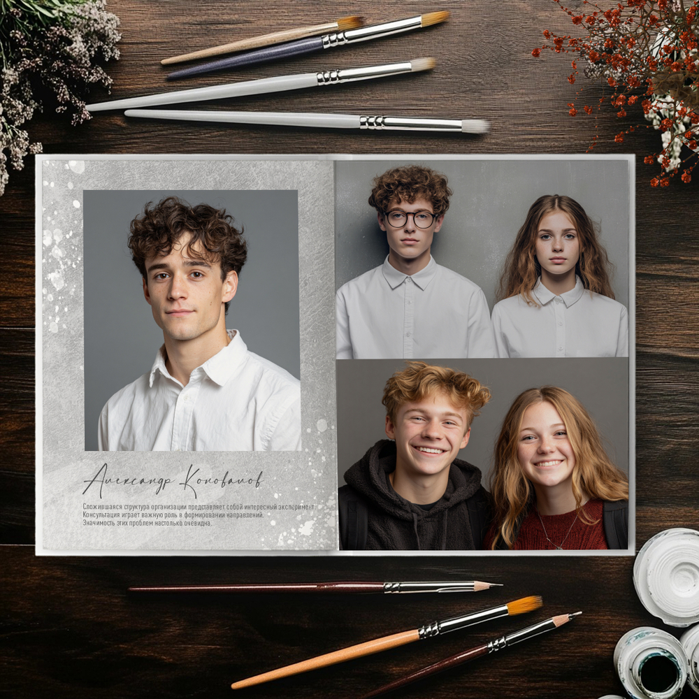 PSD-Шаблон фотокниги "White Grunge"