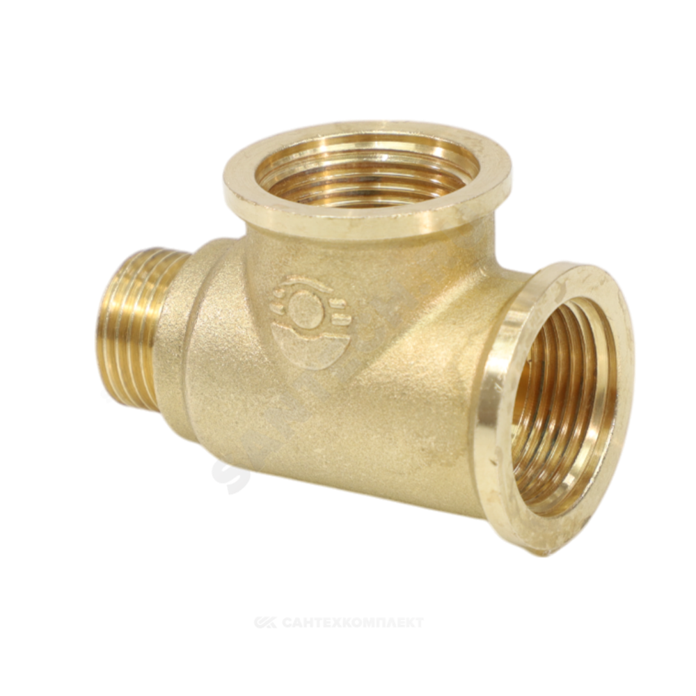 Тройник латунь переходной Ду 20х20х15 (3/4"х3/4"х1/2") ВР/ВР/НР VALFEX VF.134.L.034.034.012