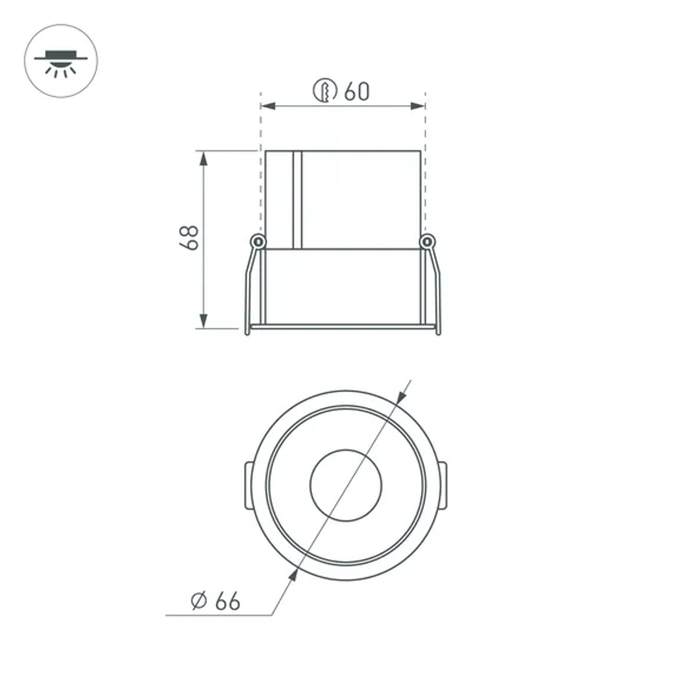 Светильник MS-ATLAS-BUILT-R66-15W Warm3000 (WH-BK, 35 deg, 230V) (Arlight, IP20 Металл, 5 лет) 035455