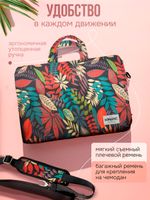 Сумка для ноутбука 15,6" и 17" с ремнем на плечо и 3 отделениями (Джунгли)