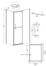 Душевое ограждение Grossman Pragma 100.K33.03.100.10.00-200.K33.03.80.10.00 (100х80х195) распашная,хром,стекло прозрачное,2 места