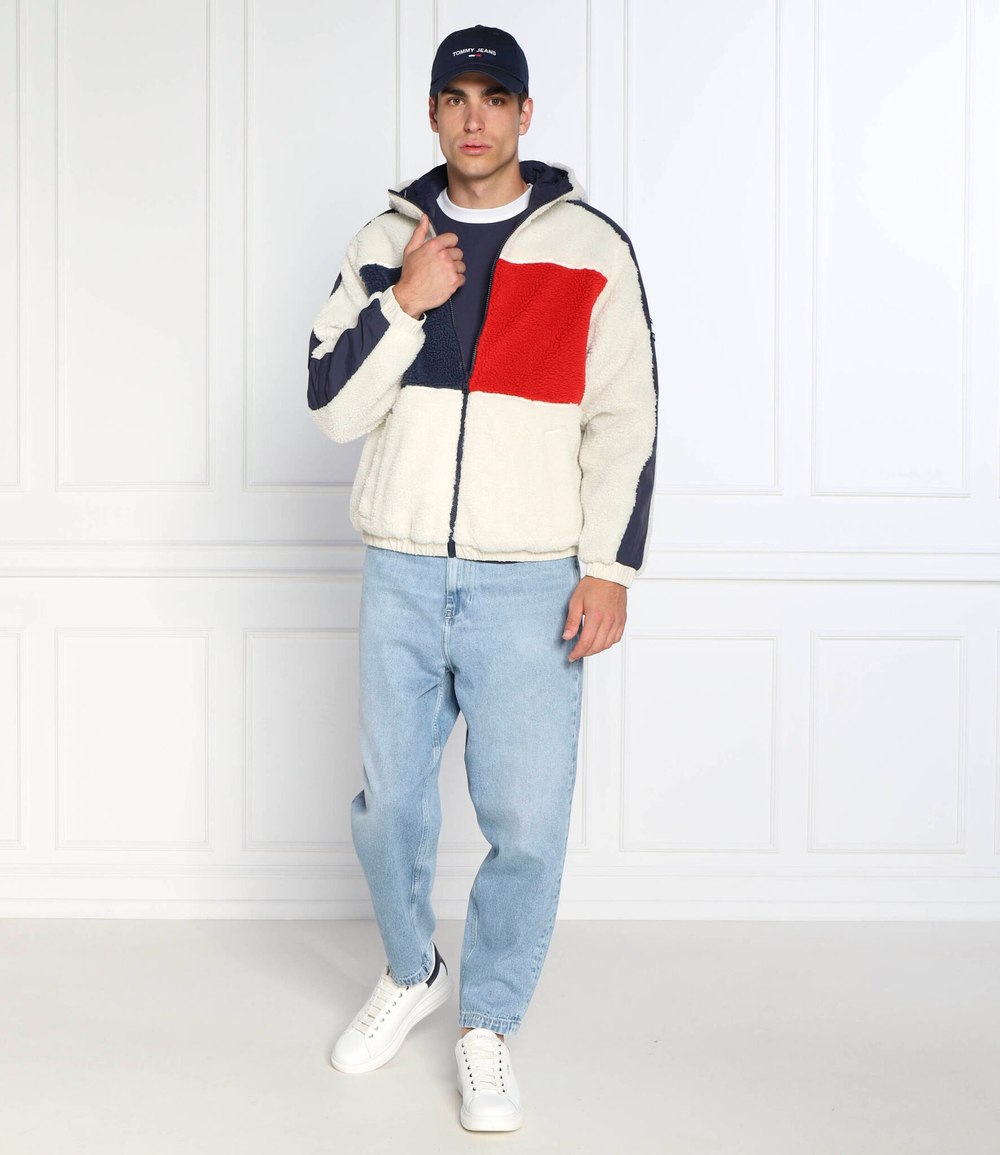 двухсторонняя куртка sherpa Tommy Jeans - темно-синий(DM0DM14455)