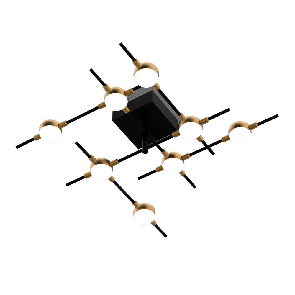 Потолочный светильник Molecular 8 black/gold