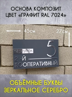 Адресная табличка на дом с объемными буквами