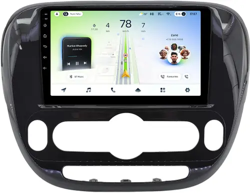 Магнитола для KIA Soul 2 2014-2019 (климат, рамка глянцевая) - Teyes CC4L-DTS монитор 9" IPS, Android 14, Быстрая, Snapdragon 662, CarPlay, 4G SIM-слот