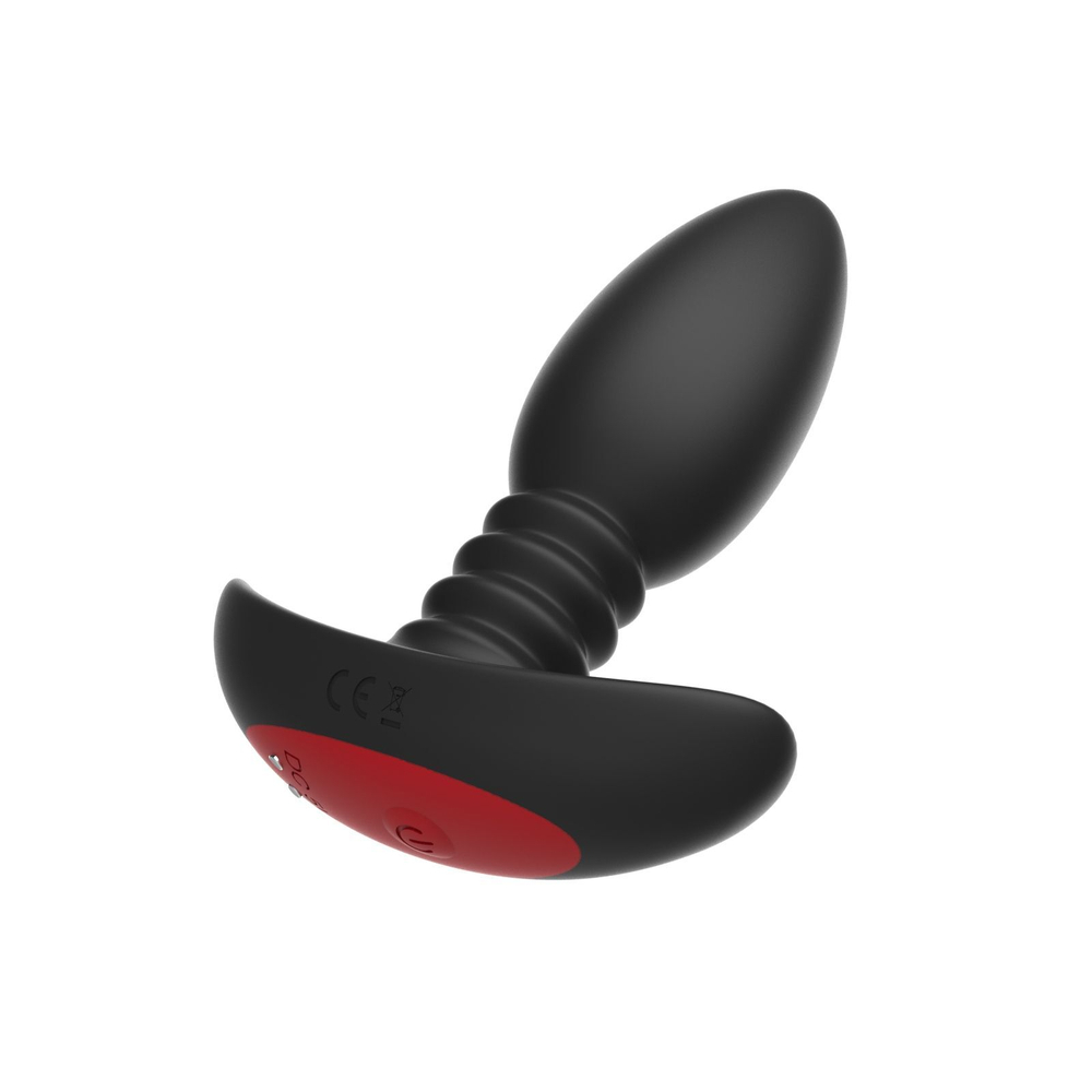 Черная анальная вибропробка Anal Vibrator с пультом ДУ - 13,5 см. (Цвет: черный)
