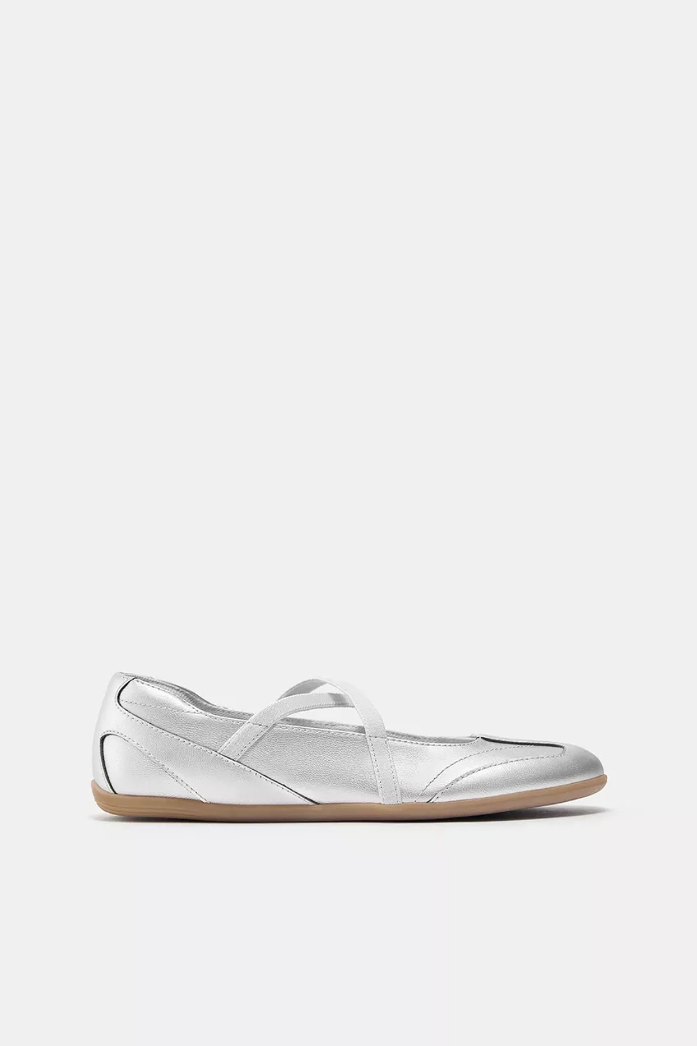 PULL&BEAR Спортивные балетки, серебряный