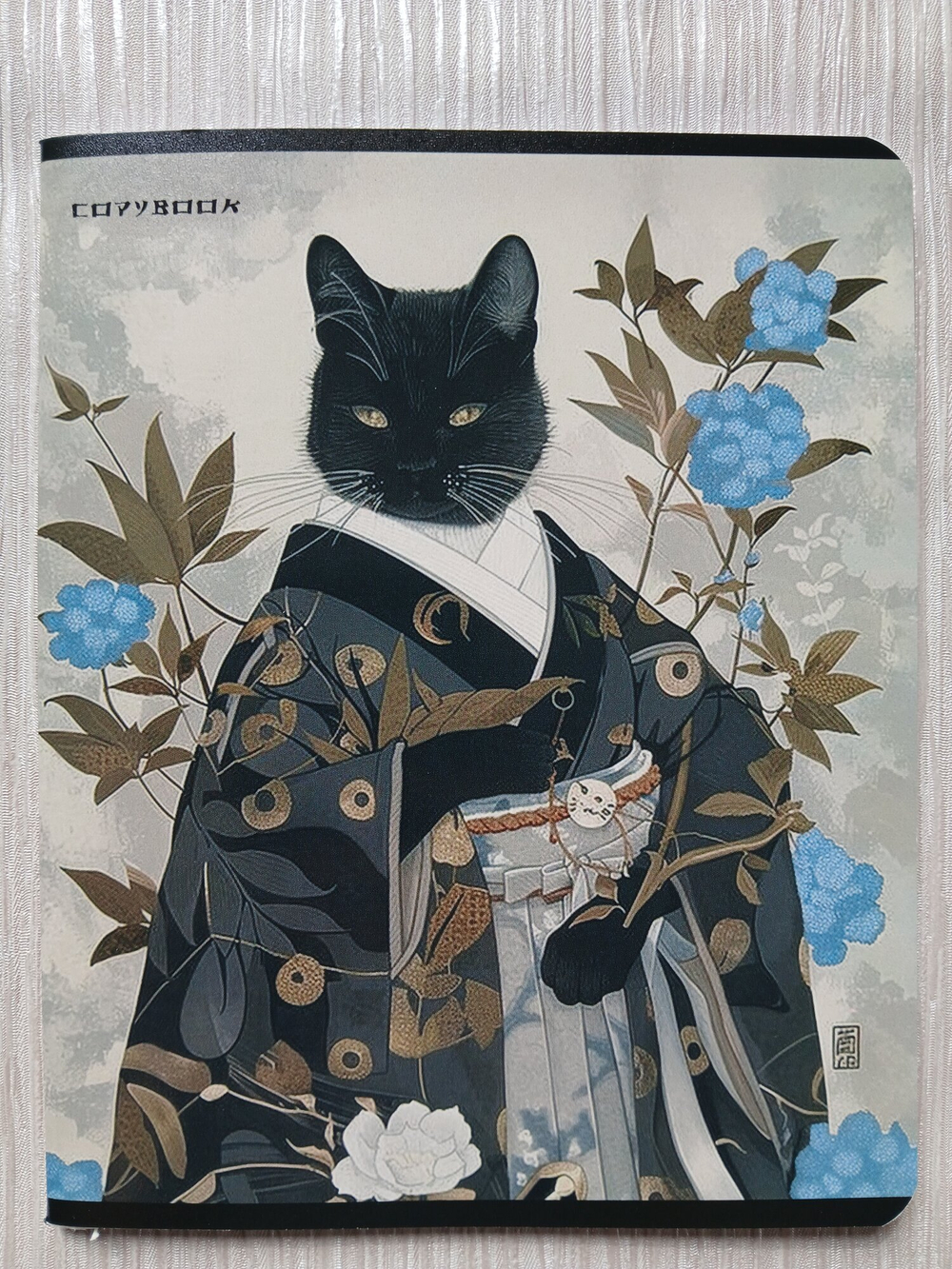 Тетрадь 48 листа А5+. "Японский кот", общая, клетка. Формат А5+ (163*203 мм). Арт.120038. С полями. Комплект 5 шт.