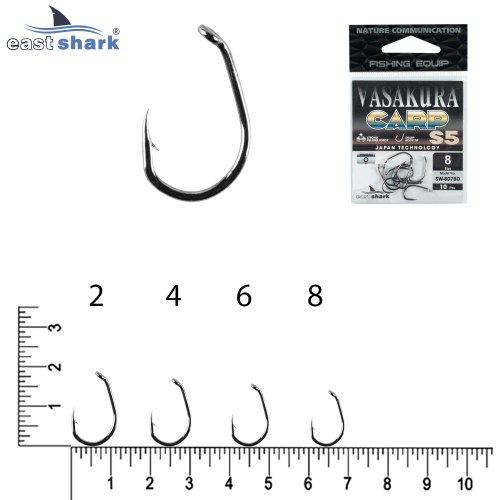 Крючки NEW EastShark Vasakura S5 № 8 BL