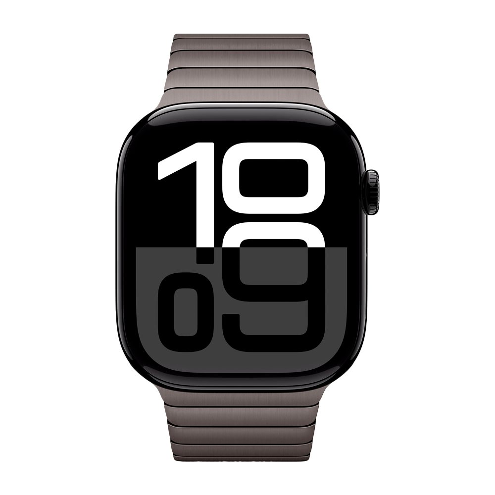 Умные часы Apple Watch Series 10 GPS, 46mm, Jet Black Aluminium Case with Link Bracelet, Slate