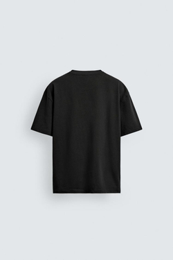ZARA ФУТБОЛКА RELAXED FIT, ЧЕРНЫЙ