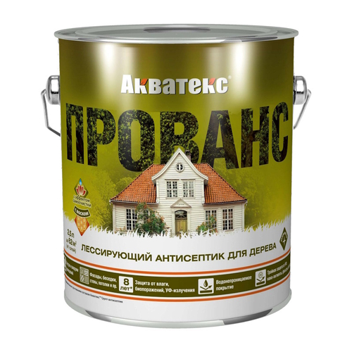 Пропитка по дереву Антисептик АКВАТЕКС Прованс ваниль  2,5л (Рогнеда)