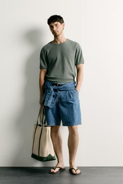 ФУТБОЛКА ИЗ РИФЛЕНОГО ТРИКОТАЖА — ZARA